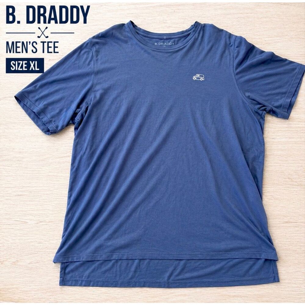 B Draddy Men’s T Shirt XL Blue Short Sleeve Golf Performance Tee Casual